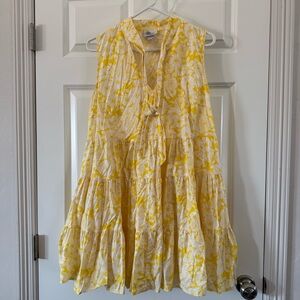 100% Cotton Lisa Marie Fernandez Yellow and White Floral Top